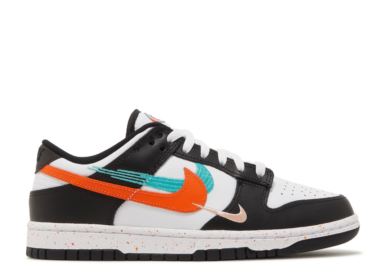 Wmns Dunk Low Multi Swoosh Nike Fd White White Rush