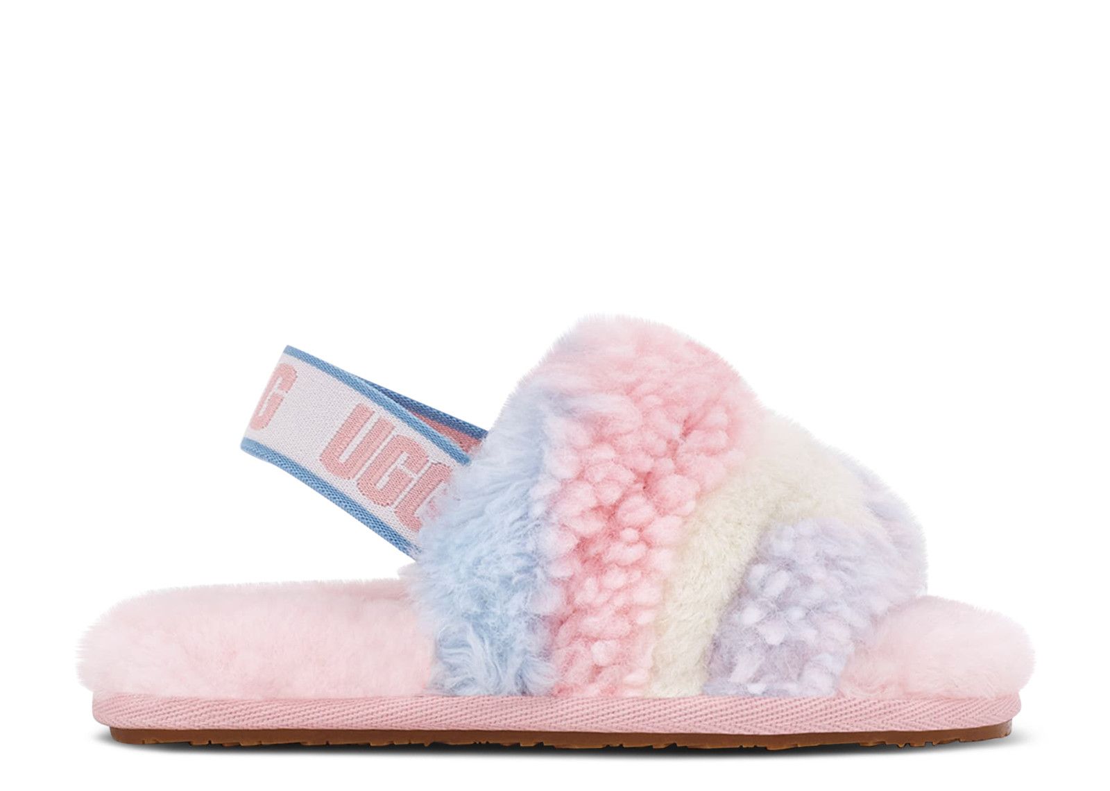 Ugg Babies'   Fluff Yeah Slide Toddler 'cali Collage - Pride Stripes' In Pink