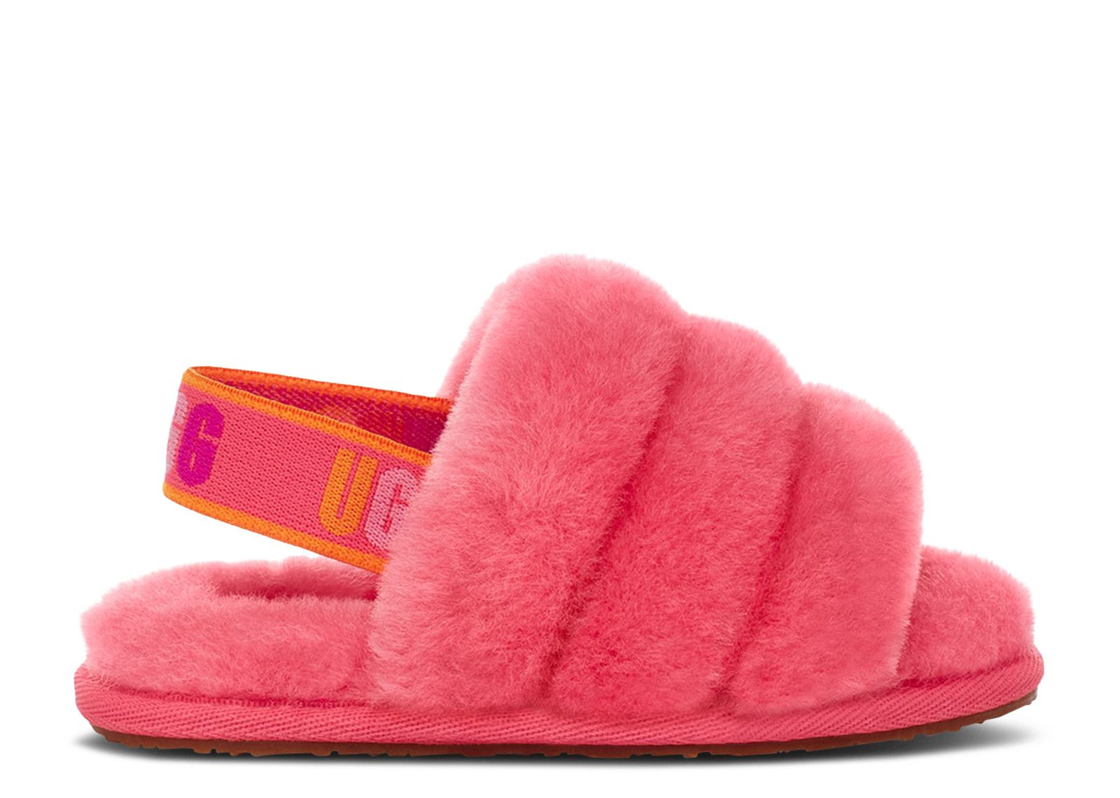 Ugg Babies'   Fluff Yeah Slide Toddler 'strawberry Sorbet Multi' In Red