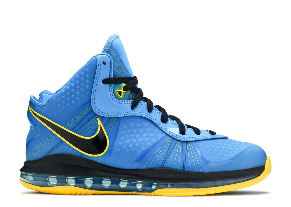 blue and yellow lebrons