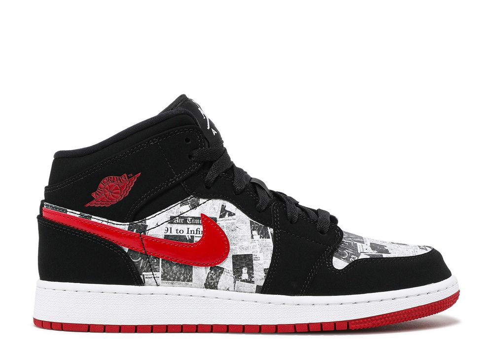 Air Jordan 1 Mid SE GS 'Newspaper' - Air Jordan - BQ6931 061 - black ...