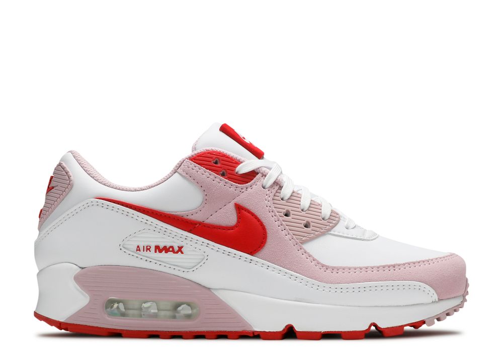 Wmns Air Max 90 'Valentine's Day' - Nike - DD8029 100 - white/university red/tulip pink | Flight 