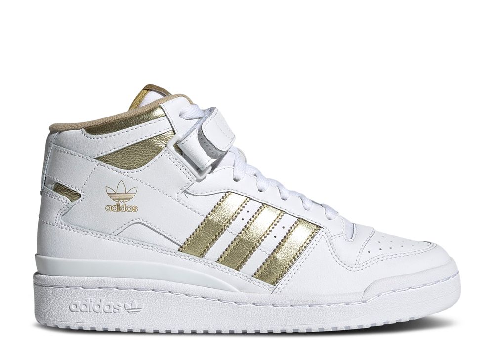 Wmns Forum Mid 'White Matte Gold' - Adidas - GX5055 - cloud white/matte ...