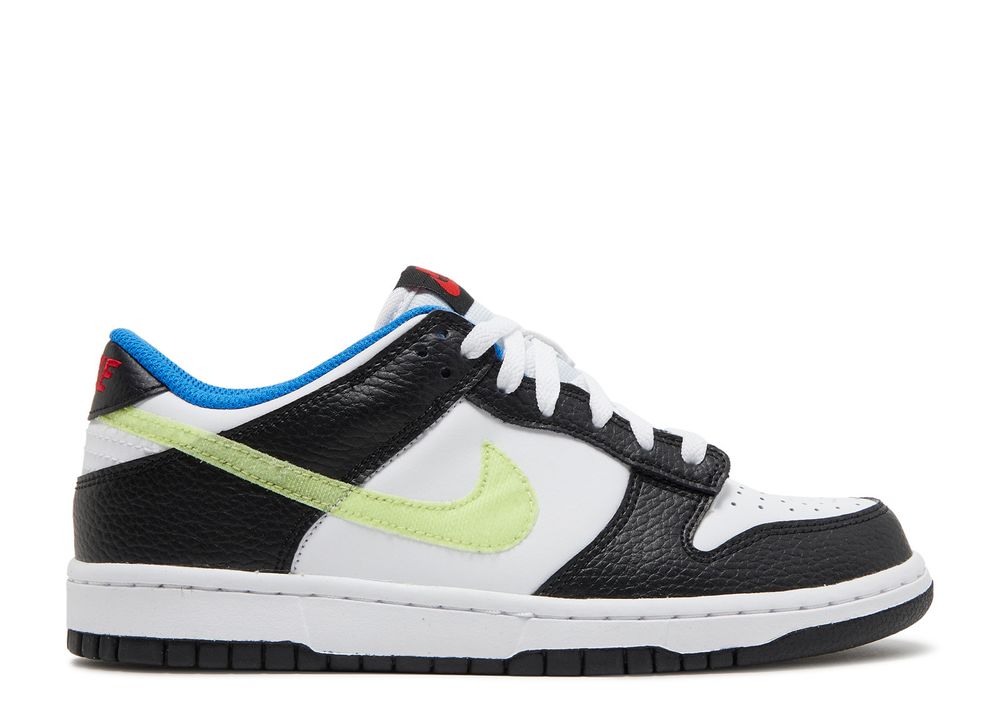 Dunk Low GS 'White Light Lemon Twist' - Nike - DQ0977 100 - white/black/signal blue/light lemon 