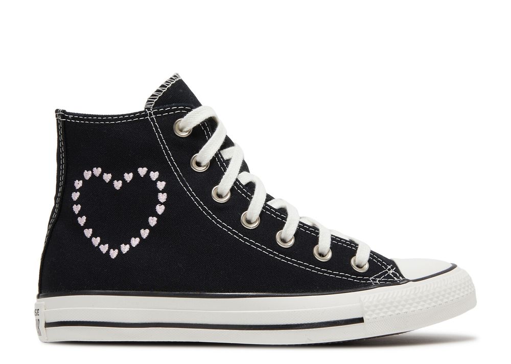 Wmns Chuck Taylor All Star High 'Embroidered Hearts Black' Converse