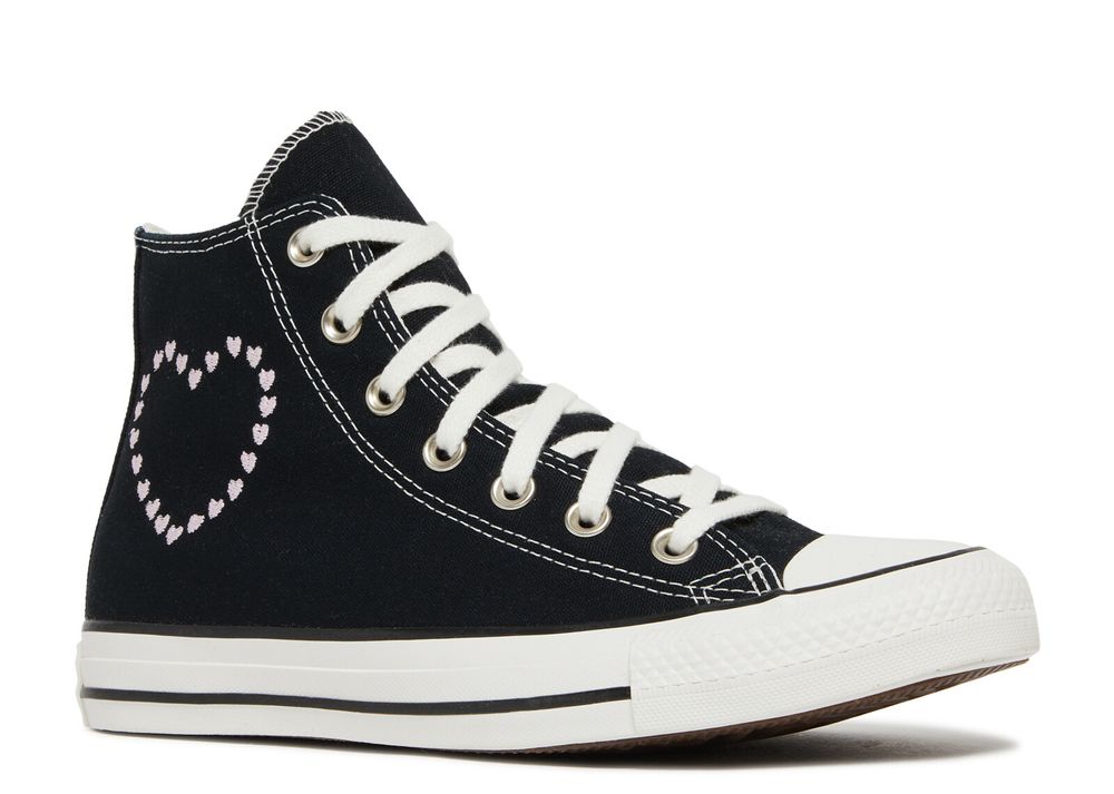 Wmns Chuck Taylor All Star High 'Embroidered Hearts Black' Converse