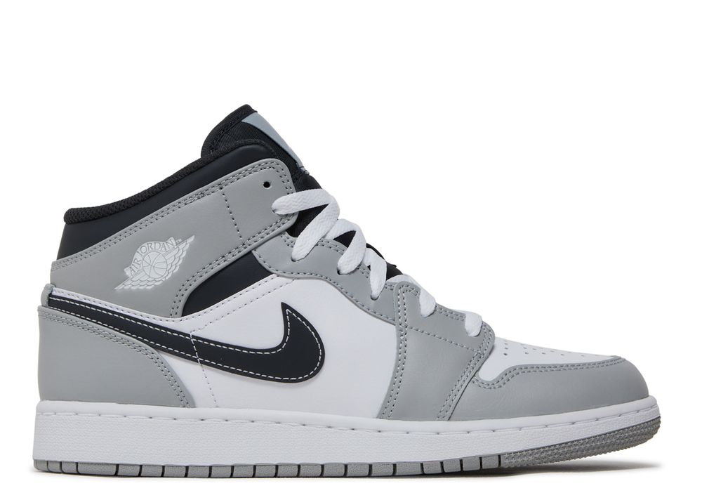 Air Jordan 1 Mid GS 'Light Smoke Grey' - Air Jordan - 554725 078 - light smoke grey/white 