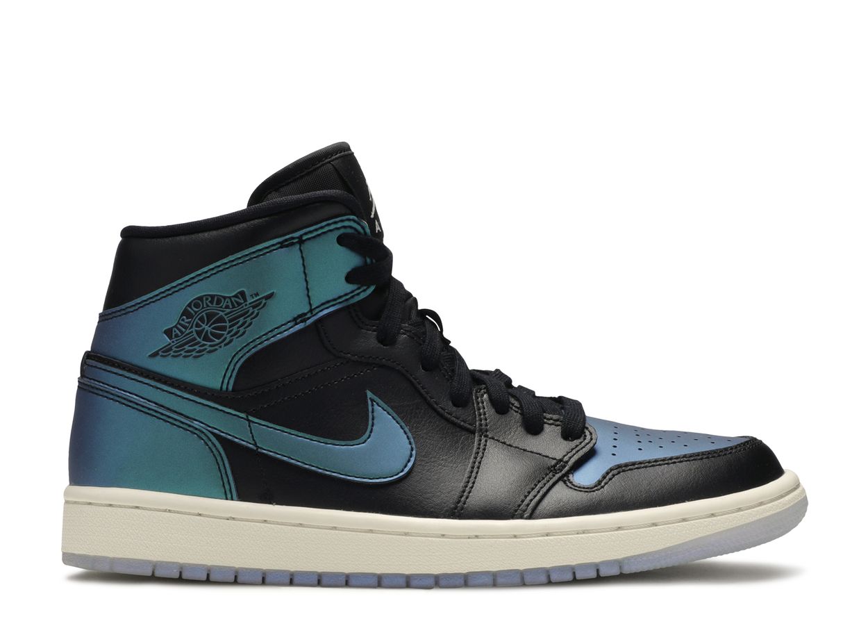 

Metallic Turquoise, Чёрный, Air Jordan 1 Mid