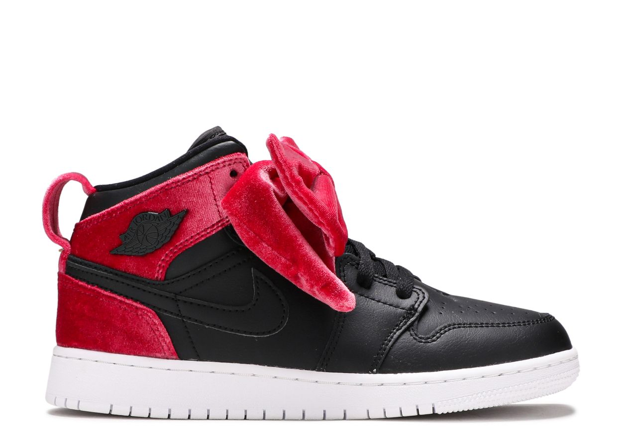 

Bow XLD GS Noble Red, Чёрный, Air Jordan 1 Mid