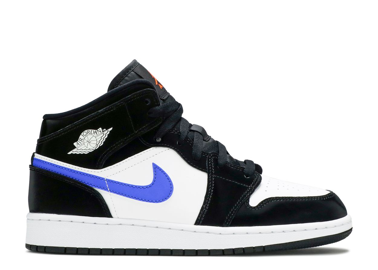 

GS Black Racer Blue, Чёрный, Air Jordan 1 Mid