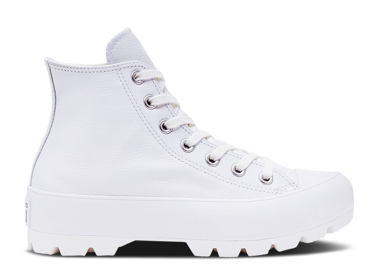Wmns Chuck Taylor All Star Lugged Leather High 'White' - Converse ...