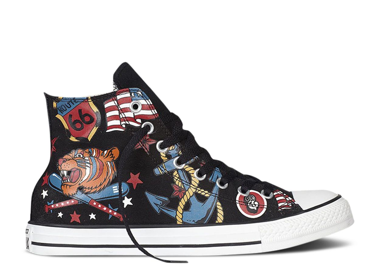 Chuck Taylor All Star High 'Cartoon Graffiti American Black' - Converse ...