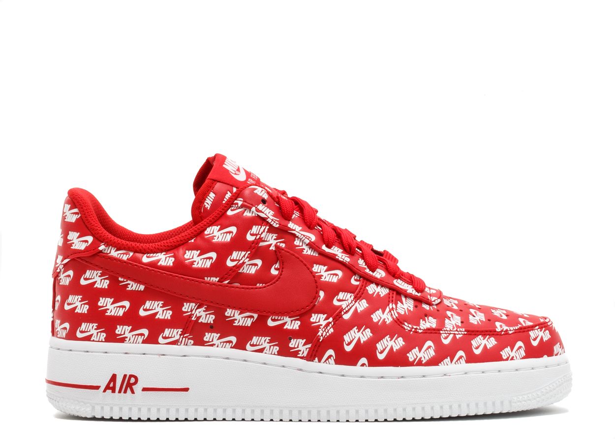 Air Force 1 Low 07 Qs 'all Over Logo Red' - Nike - Ah8462 600 - Red 