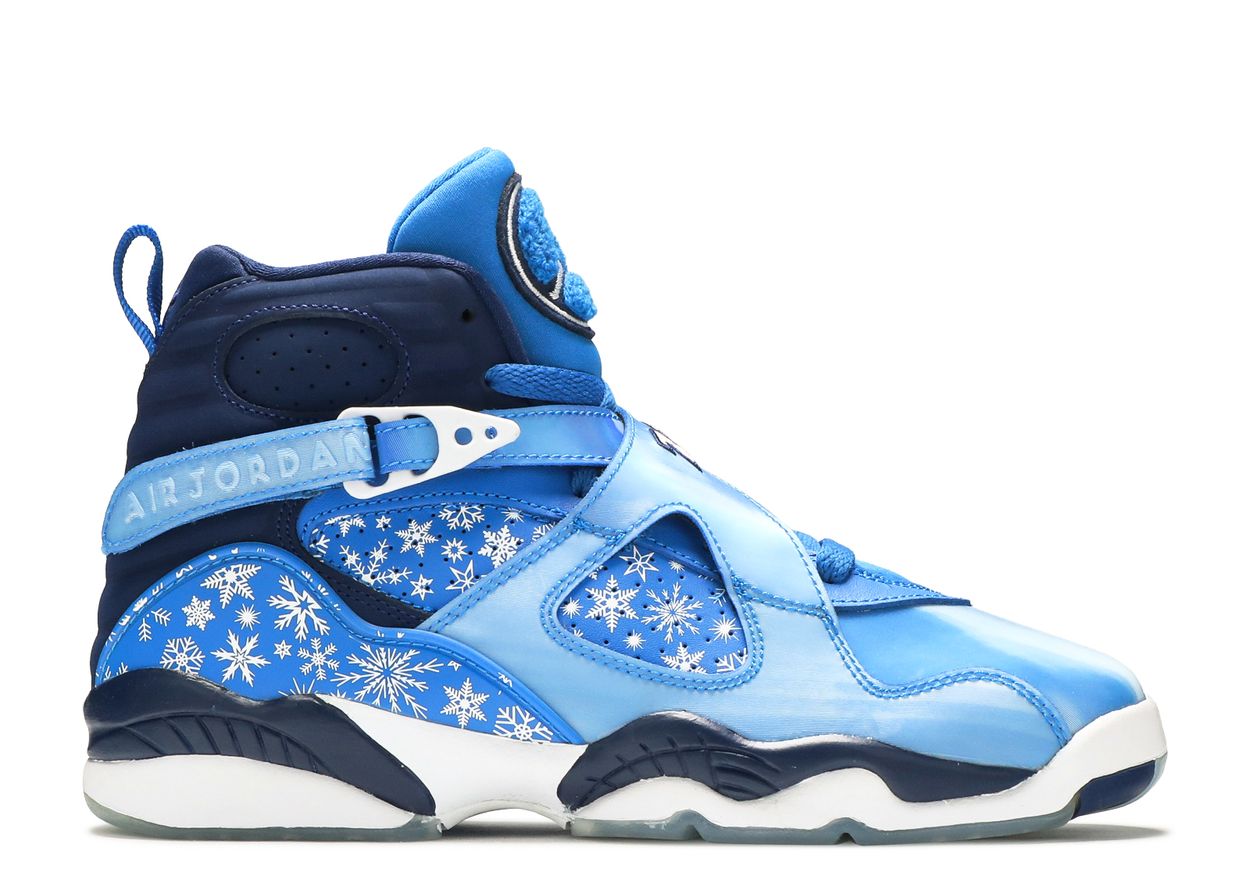 Air jordan 8 retro gs snowflake air jordan 305368 400 cobalt blaze blue void white 