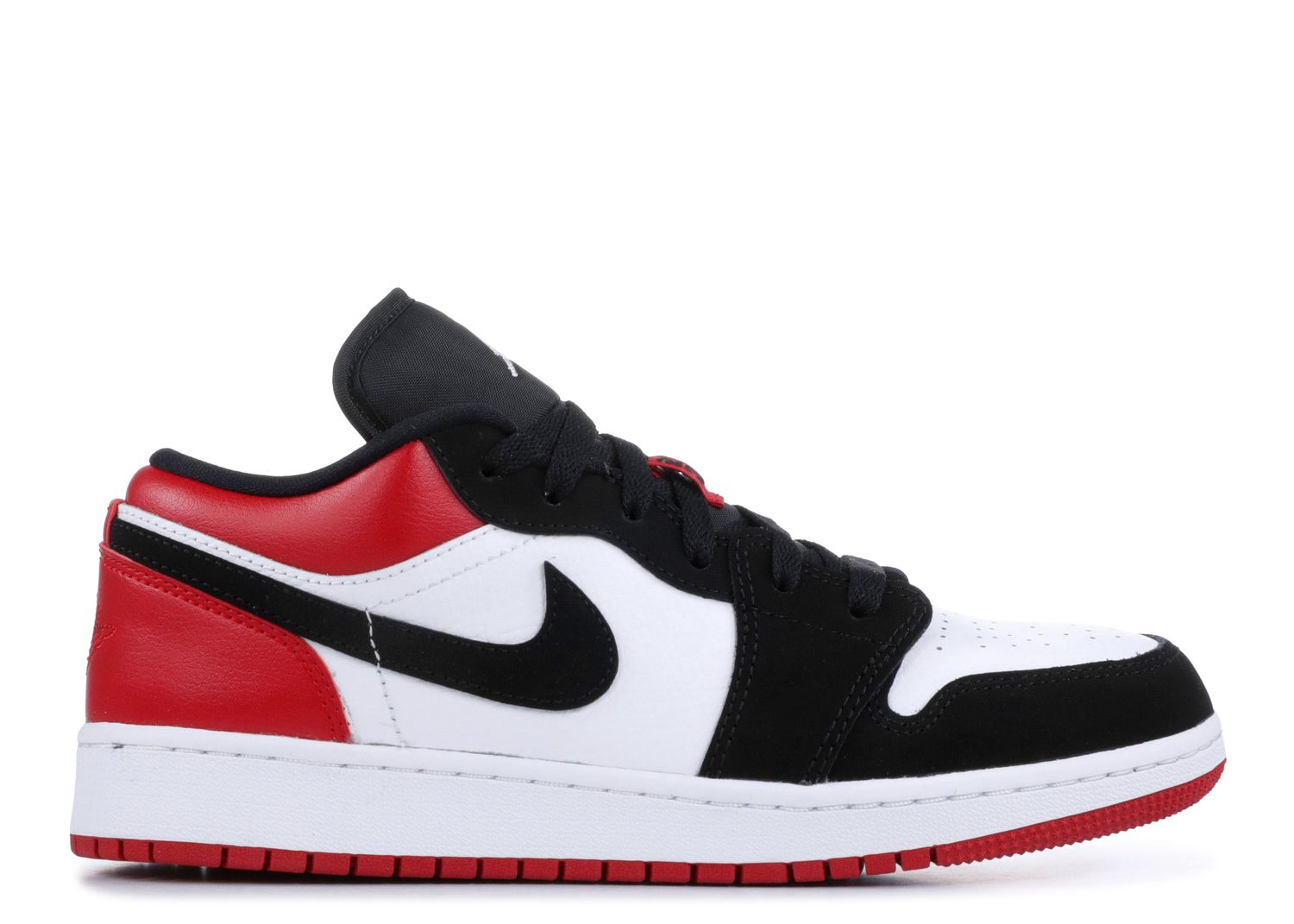 Air Jordan 1 Low GS 'Black Toe' - Air Jordan - 553560 116 - white/black-gym red | Flight Club