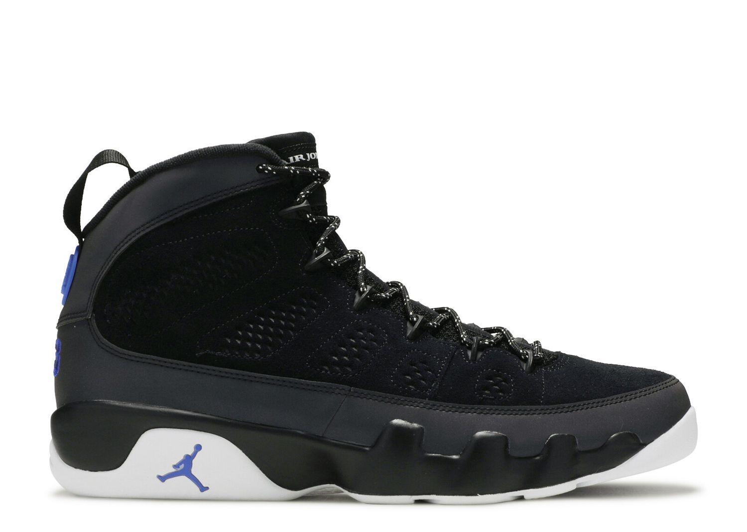 retro 9 black white racer blue