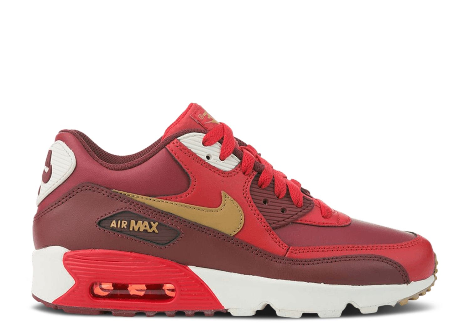 Air Max 90 Leather GS 'Red Gold' - Nike - 833412 602 - game red ...