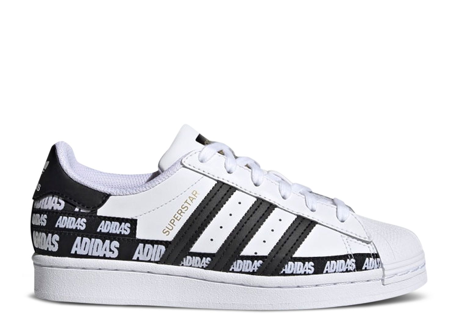 adidas superstar black and gold stripes