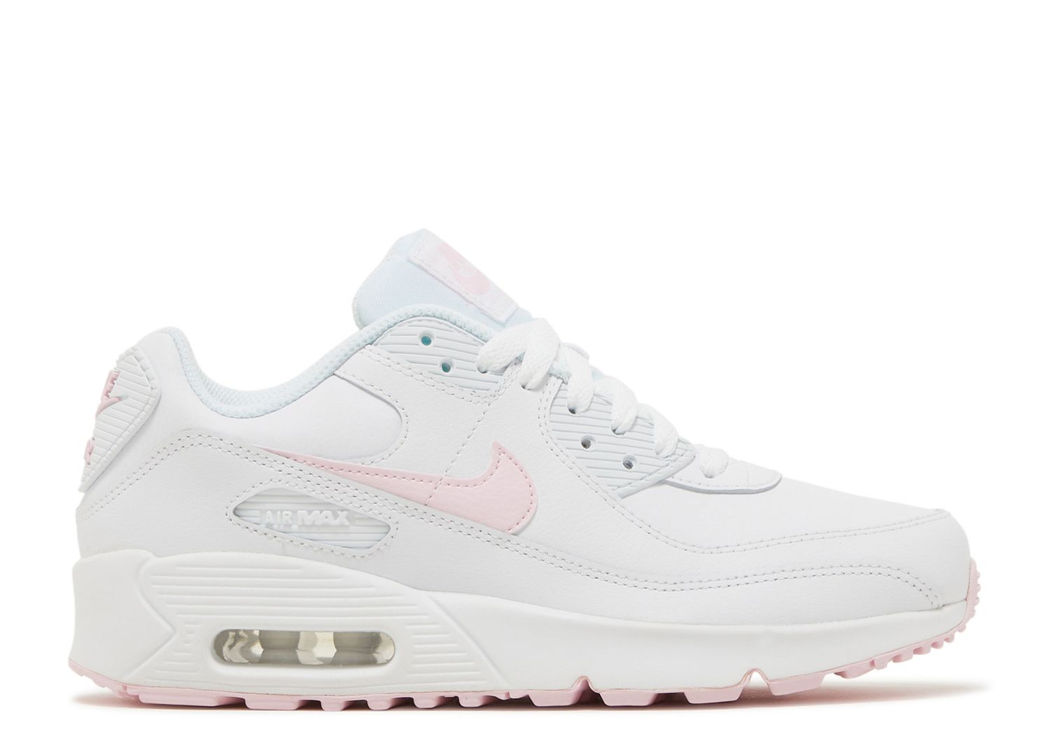 Air Max 90 Leather GS 'White Pink Foam' - Nike - CD6864 121 - white/white/white/pink foam 
