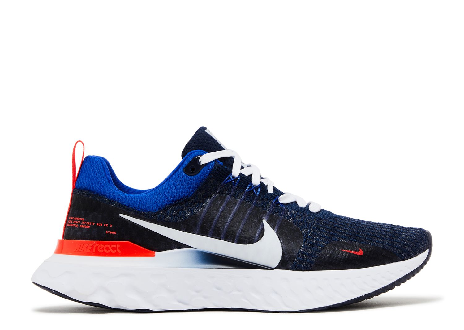 React Infinity Run Flyknit 3 'College Navy Bright Crimson' - Nike ...