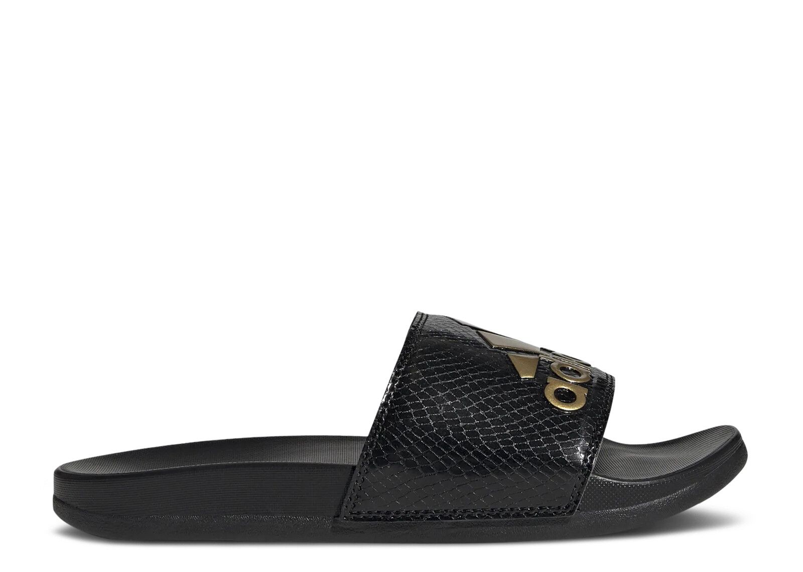 Wmns Adilette Comfort Slide 'Black Gold Metallic' - Adidas - GZ5897 ...