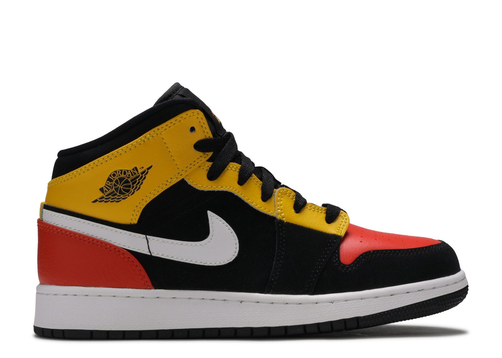 Air Jordan 1 Mid SE GS 'Amarillo Team Orange' - Nike - BQ6931 087 - black/amarillo/white/team 