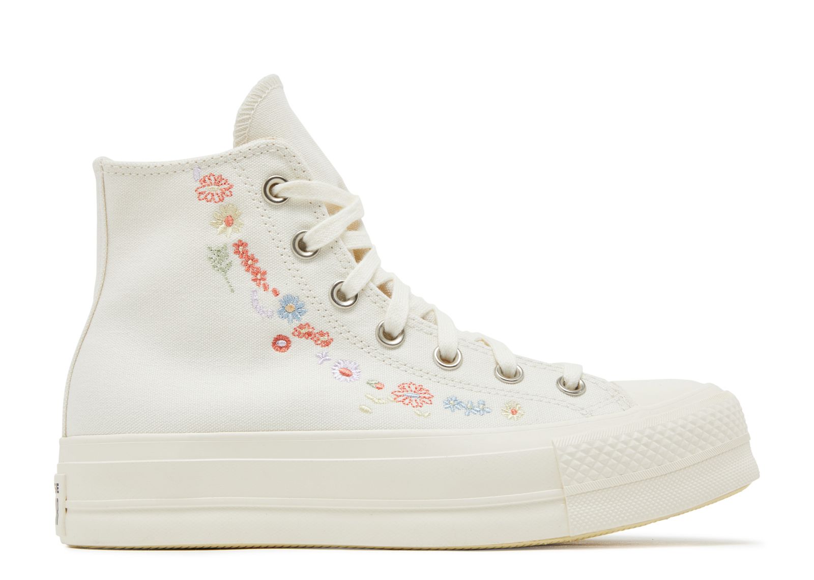 Wmns Chuck Taylor All Star Lift Platform Embroidered Floral Egret Converse A01586c Egret 6968