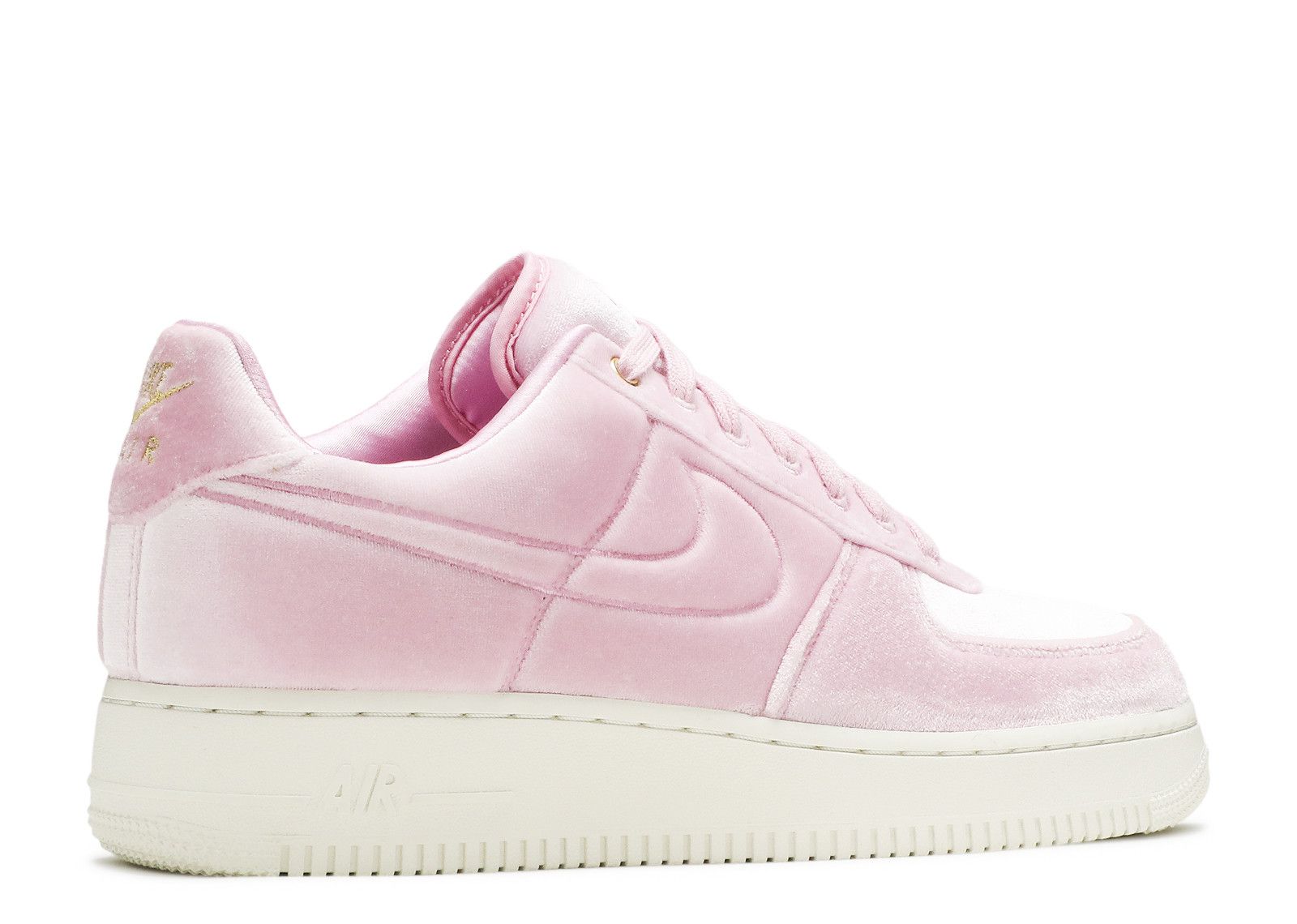 Air Force 1 Low 07 Premium Pink Velour Nike At4144 600 Pink Risepink Rise Sail 