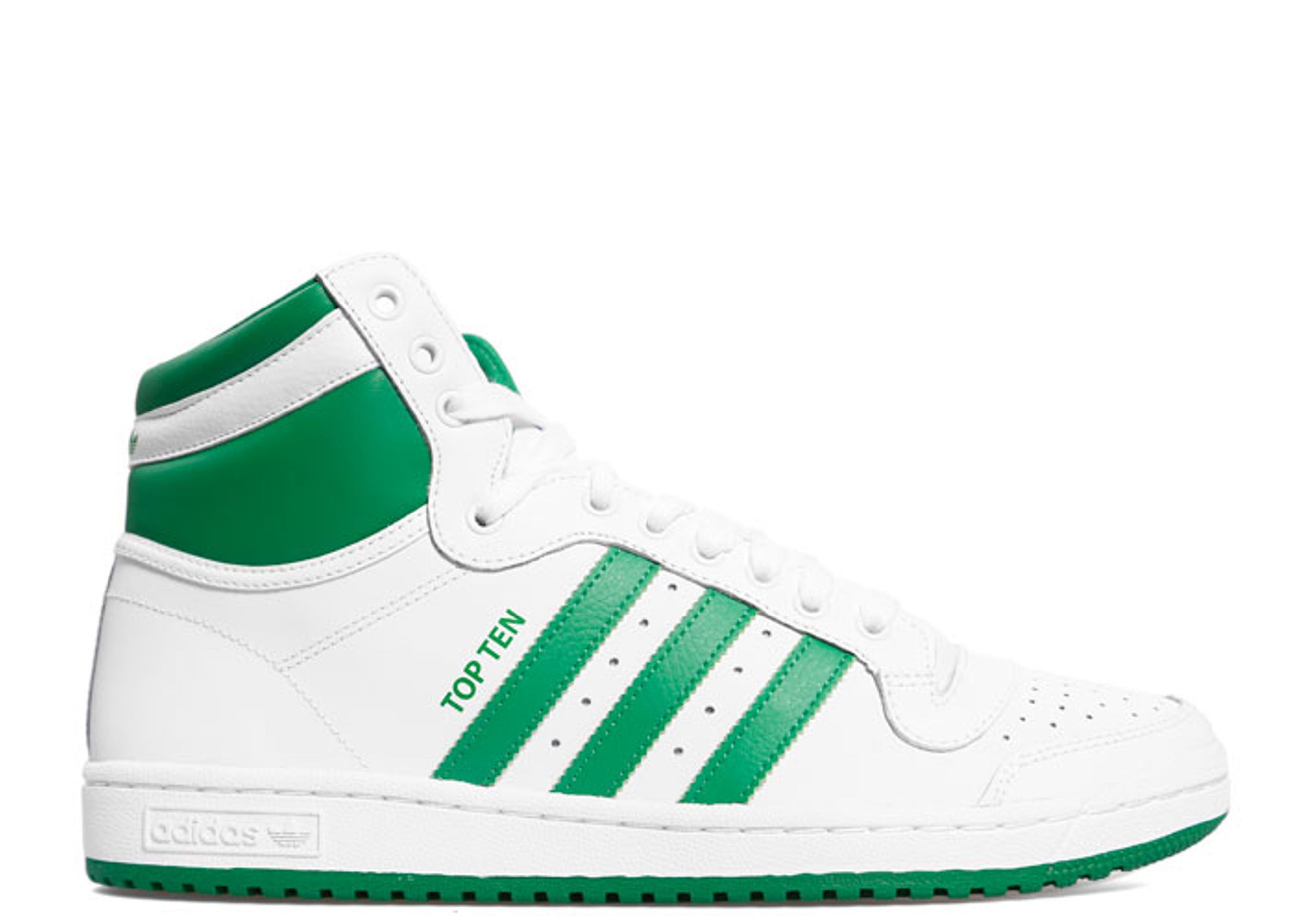 green and white top ten adidas