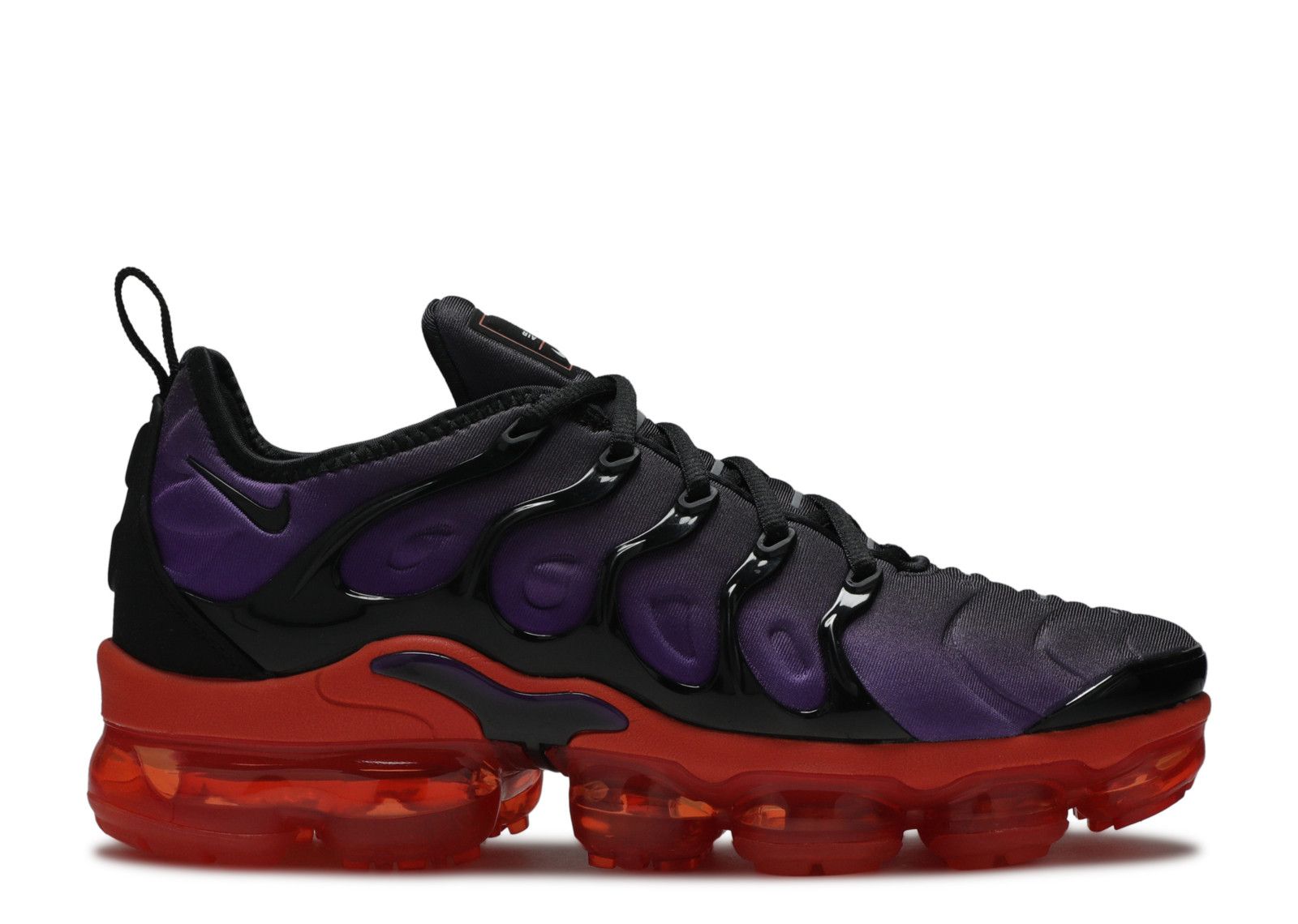 black & purple air vapormax run utility sneakers