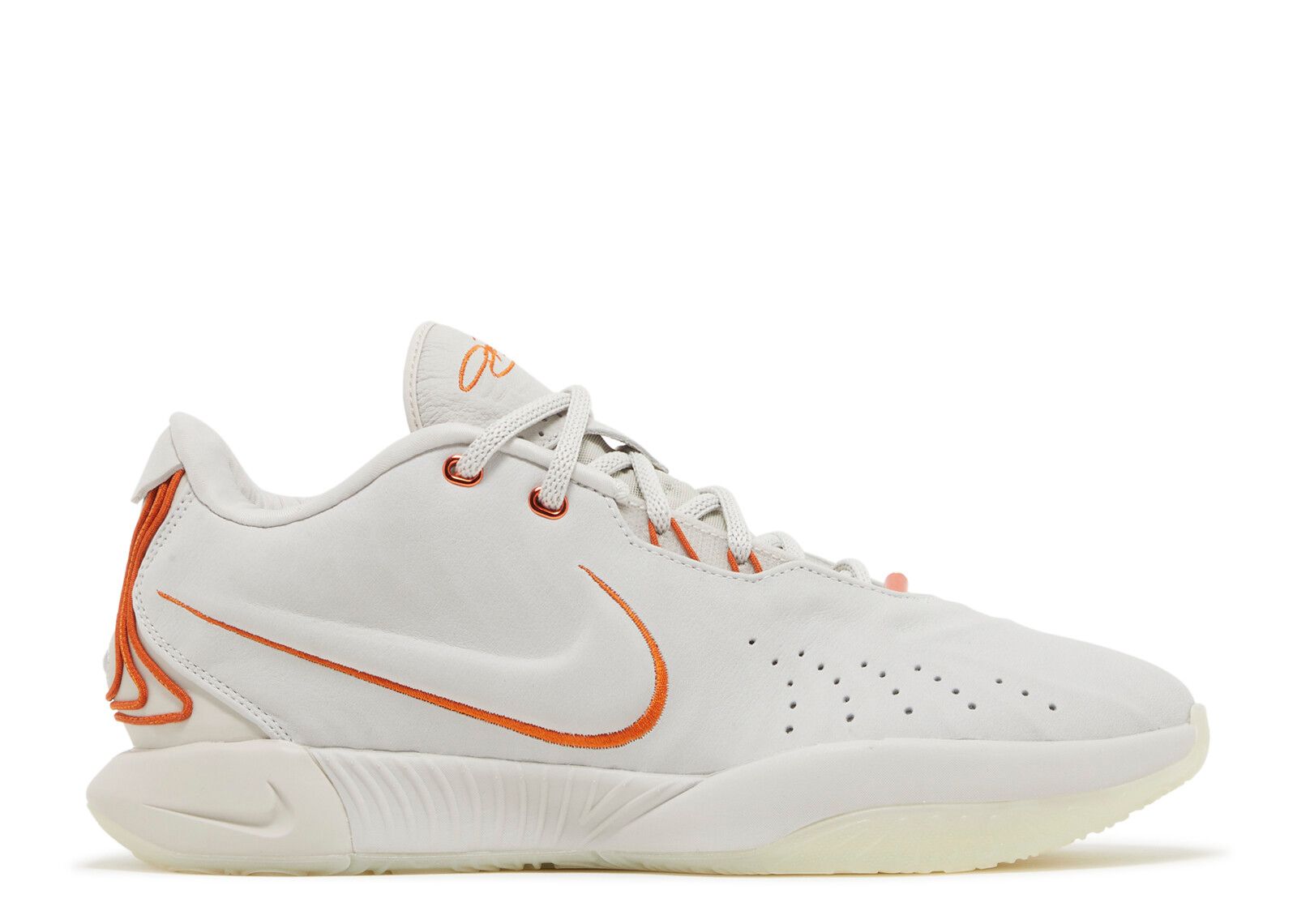 LeBron 21 'Akoya' - Nike - FV2345 001 - light bone/campfire orange ...