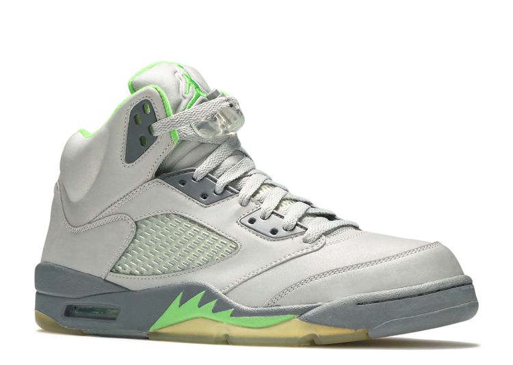 gray and lime green jordans