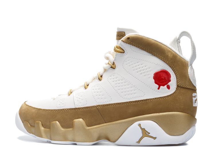 white and gold 9s
