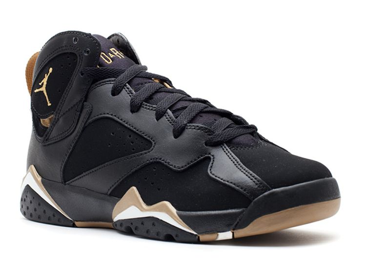 gold and black jordans 7