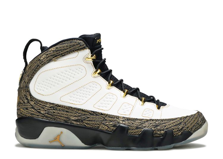 jordan 9 white and gold