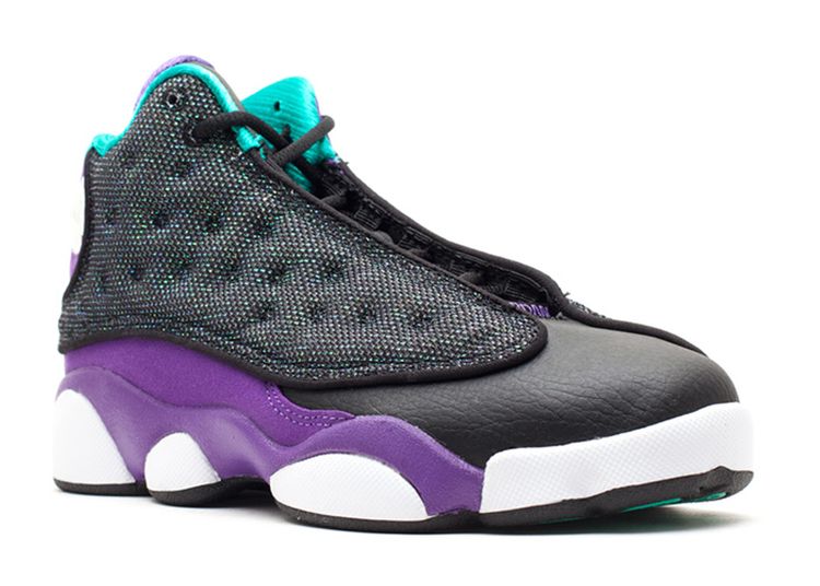 purple and teal jordan 13