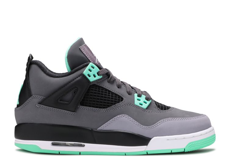 jordan retro 4 green and grey