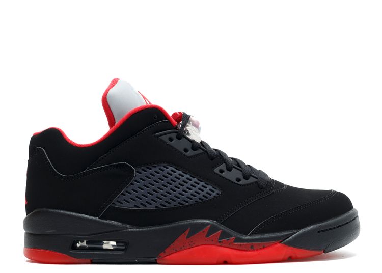 black and red jordan fives