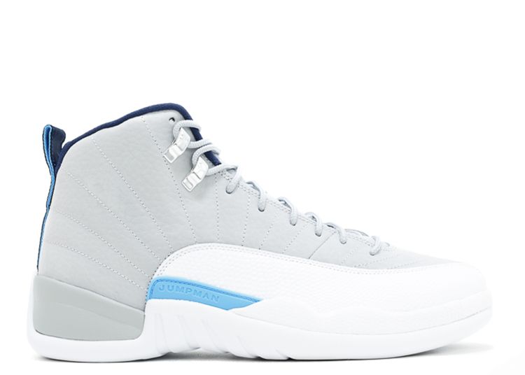 grey and blue jordan 12