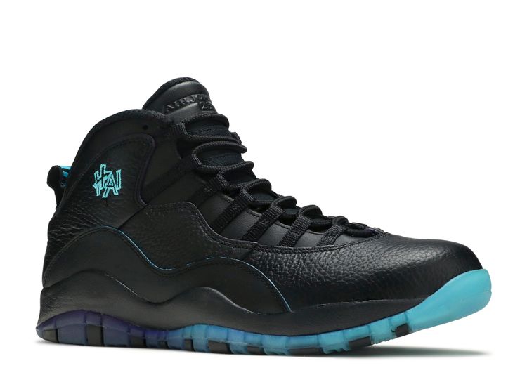 black and blue jordan 10