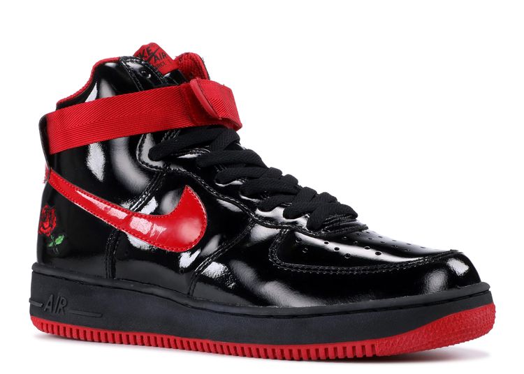 air force 1 black and red high top