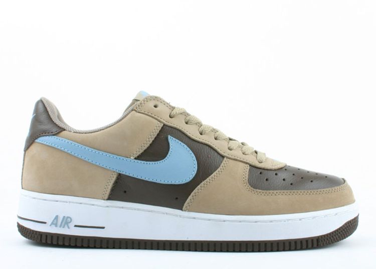 blue and brown air force ones