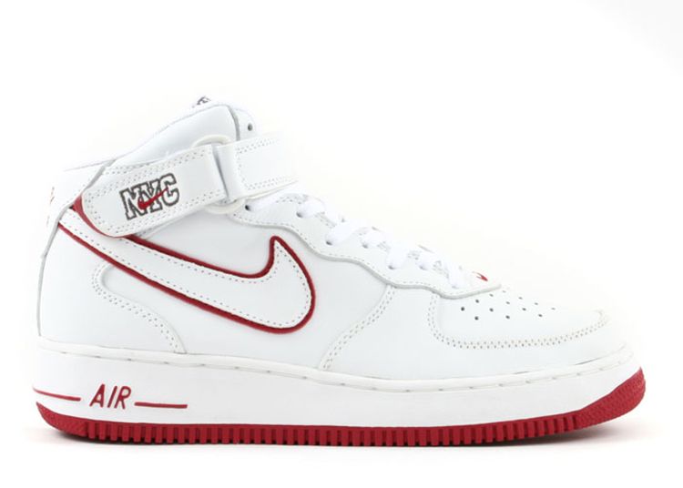air force 1 mid red and white