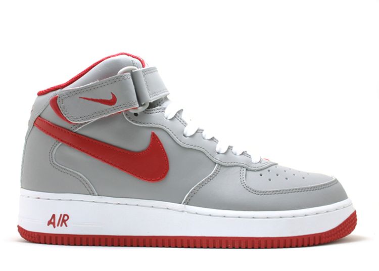 grey and red air force 1