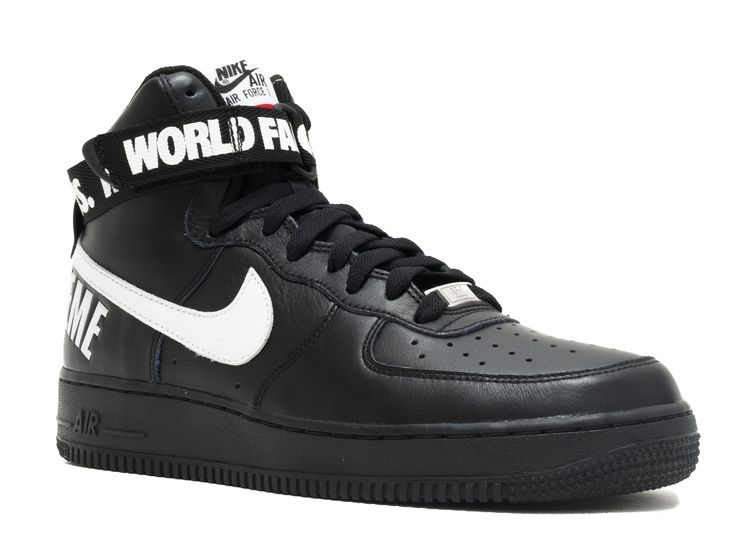 black and grey high top air force ones