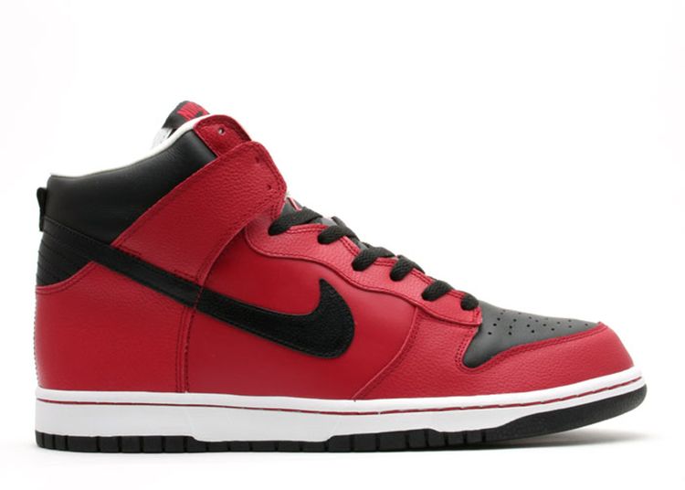 nike dunk high black/varsity red-white