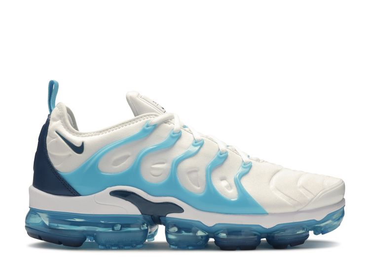 white and blue vapormax plus