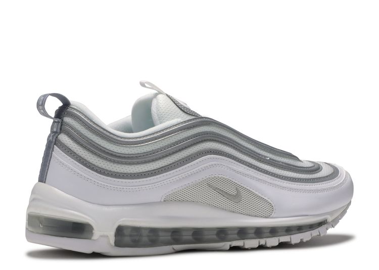 white and silver nike air max 97