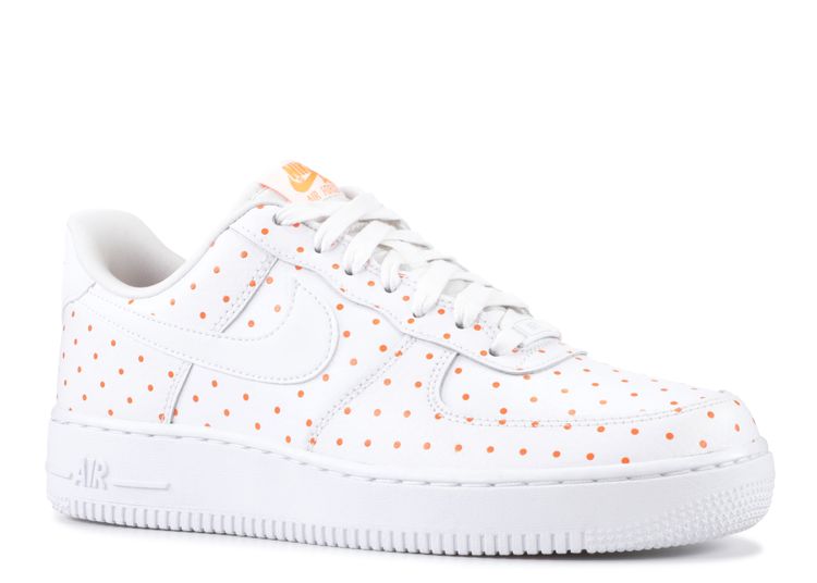 orange polka dot air force ones