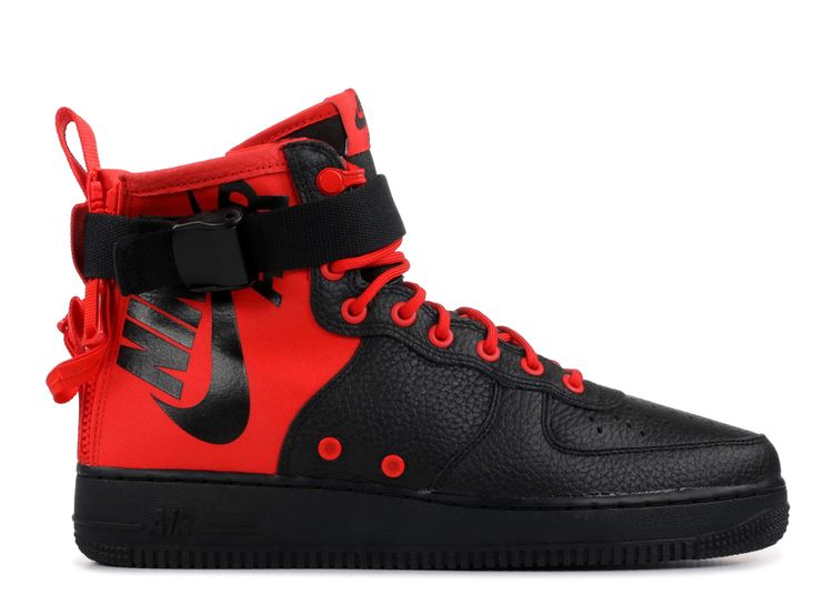 air force 1 mid red and black